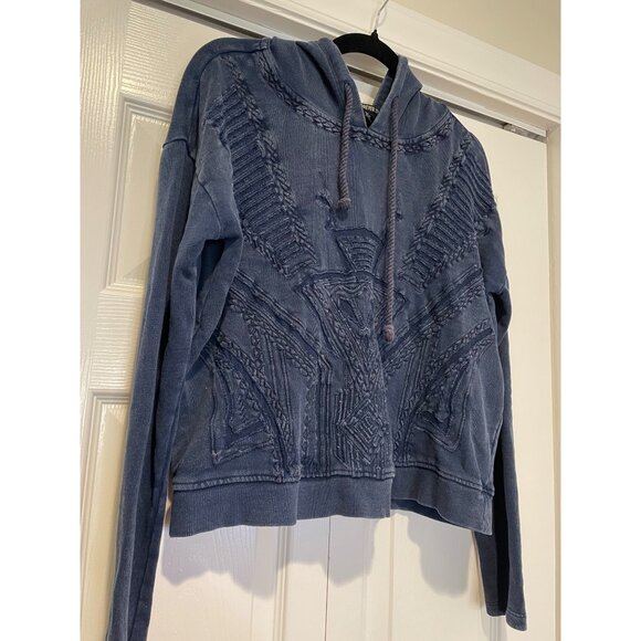 Vtg Y2K Forever 21 Womens Distressed Cropped Hoodie Size S Grunge Indie Punk 90s - Picture 1 of 13